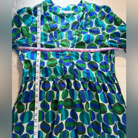 ZARA Printed Midi Dress 100% Cotton Sz Small Boho Retro Twee - Picture 8 of 9